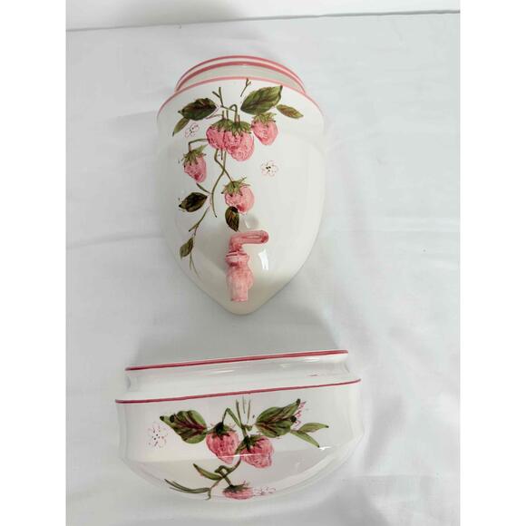 Creative Imports Vintage Pink Floral Wall Fountain Pocket Ceramic - Picture 2 of 15